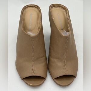 Calvin Klein Jeans Tan Peep Toe Mules